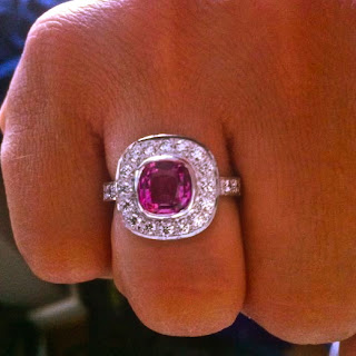 Pink sapphire ring, Birthday present, Deliqa Gems