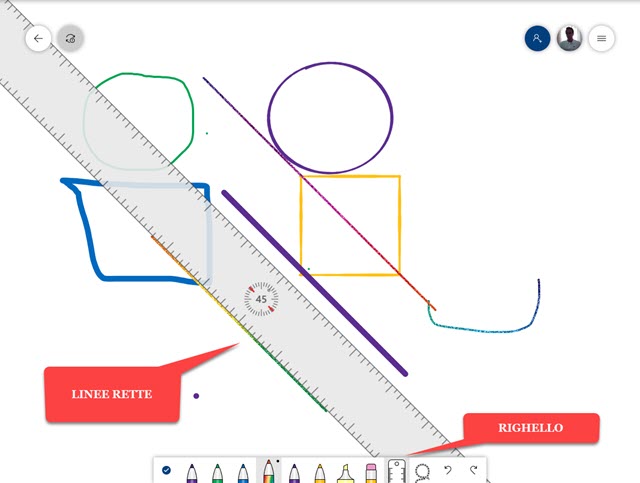 righello di whiteboard di windows