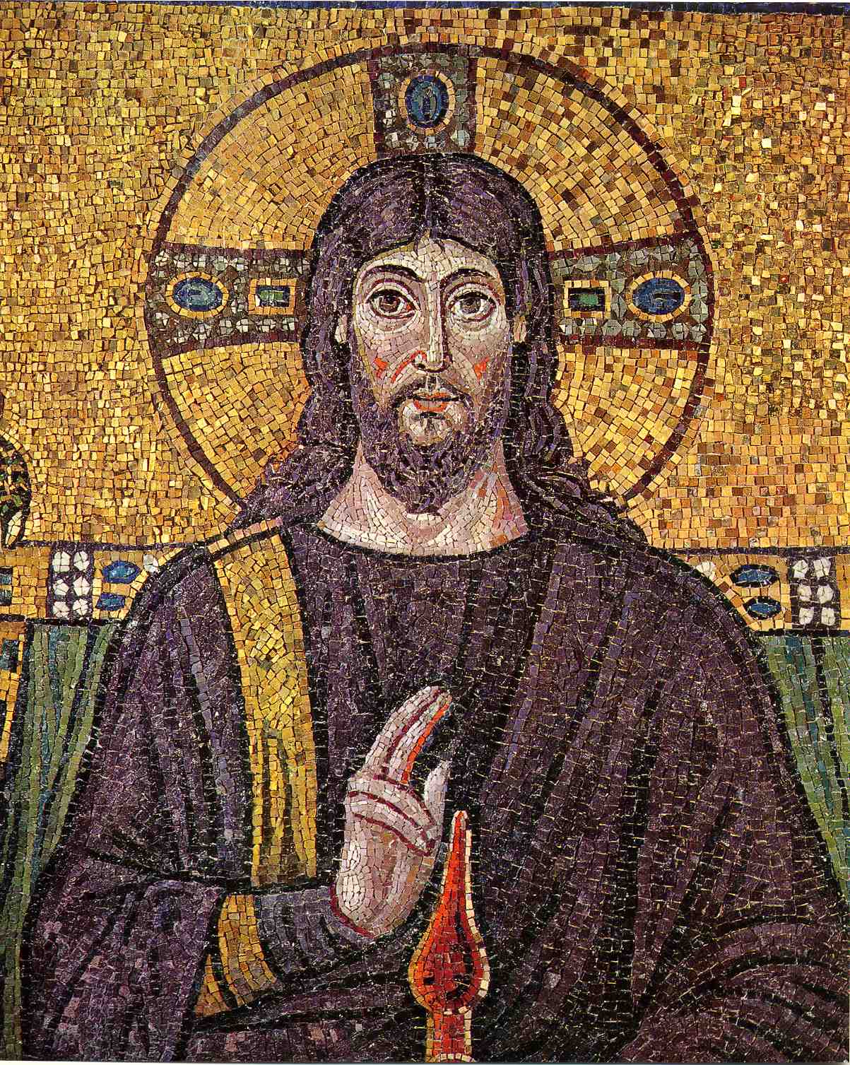 Mosaic of Jesus at Basilica of Sant' Apollinare Nuovo