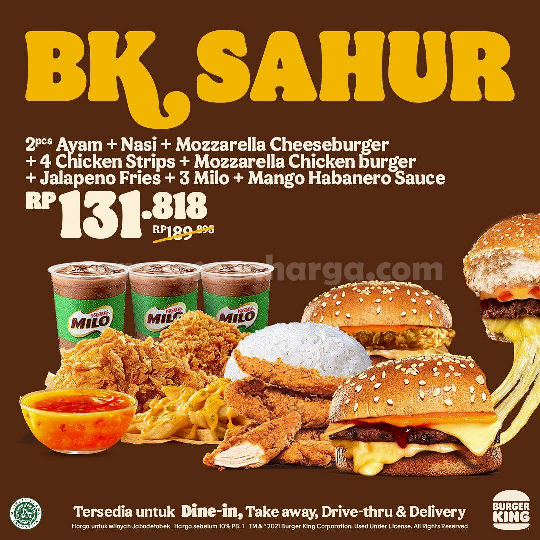 Promo Burger King Paket BK SAHUR Harga mulai Rp 44.091