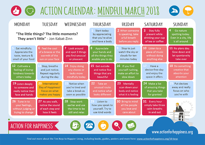 http://www.actionforhappiness.org/mindful-march