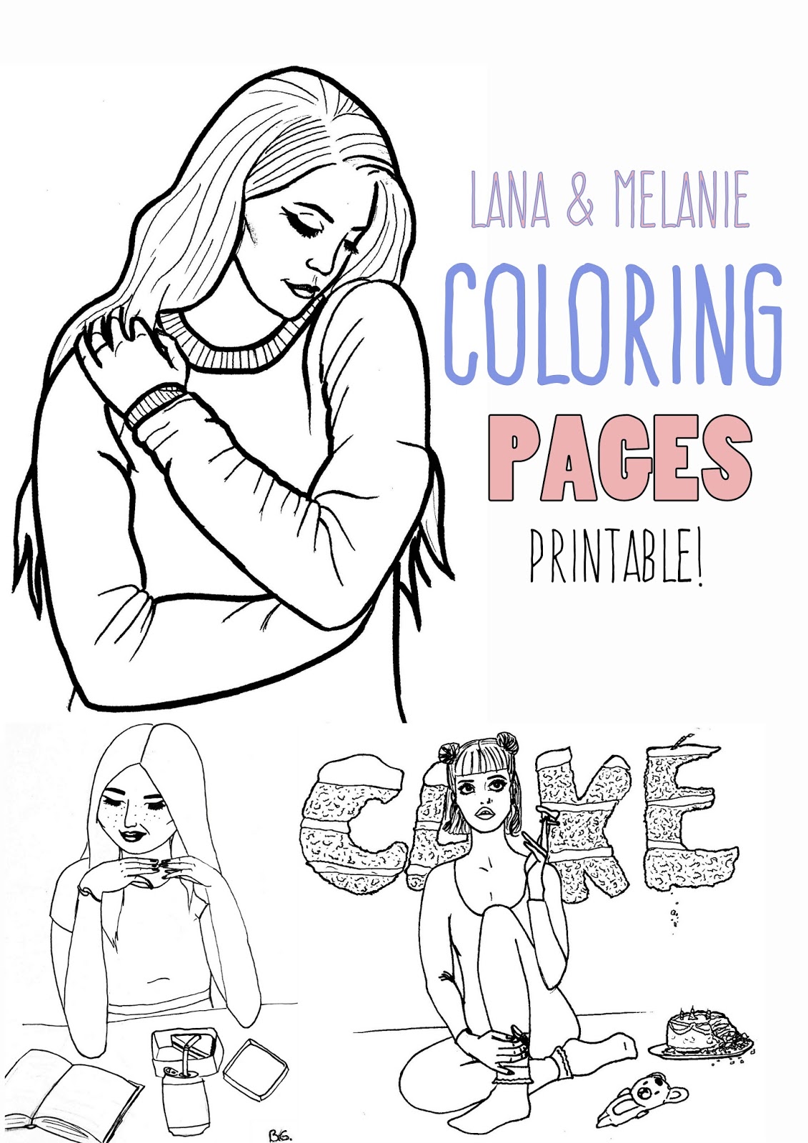 Melanie Martinez and Lana Del Rey coloring pages to print
