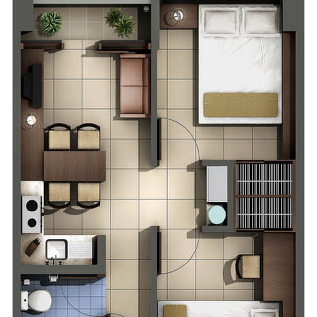 Contoh denah rumah minimalis type 36 Minimalis