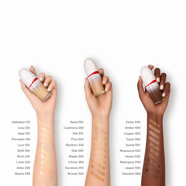 An explanation of the variety of shades available in the Shiseido Foundation