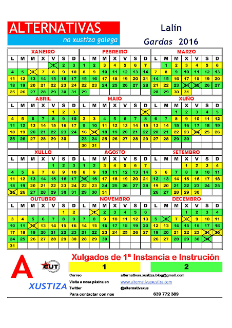 Lalín. Calendario gardas 2016