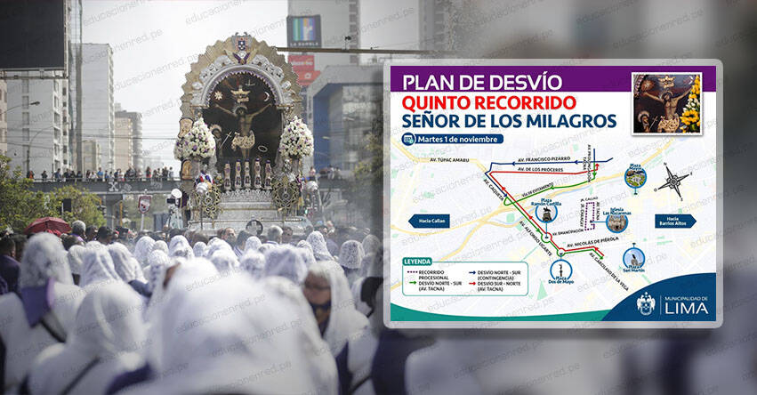 EN VIVO - SEÑOR DE LOS MILAGROS : Conoce el Quinto y último recorrido procesional por el Cercado de Lima (Martes 1 Noviembre)