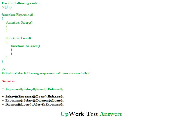 php5 test answers | upwork