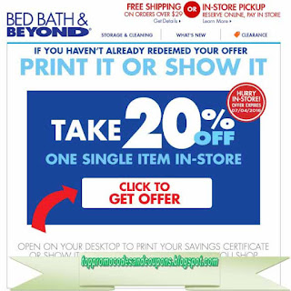 Free Printable Bed Bath and Beyond Coupons