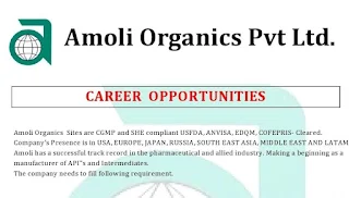 Amoli Organics Pvt Ltd  Walk In Interview on 03rd March  at Vapi, Gujarat for ITI, BSc Freshers Candidates for Apprenticeship