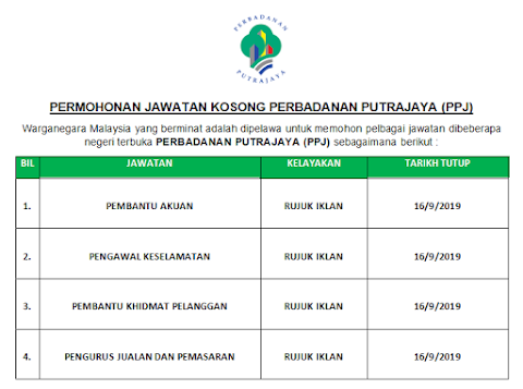 jawatan kosong putrajaya 2019