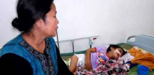 Sa bocah malang yang disiksa dan ditanam hidup-hidup oleh ibu kandug dan ayah tirinya di rawat di RSU Padangsidimpuan.