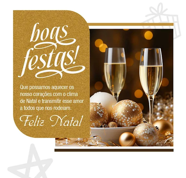 Cartão de Boas Festas e Feliz Natal para Whatsapp