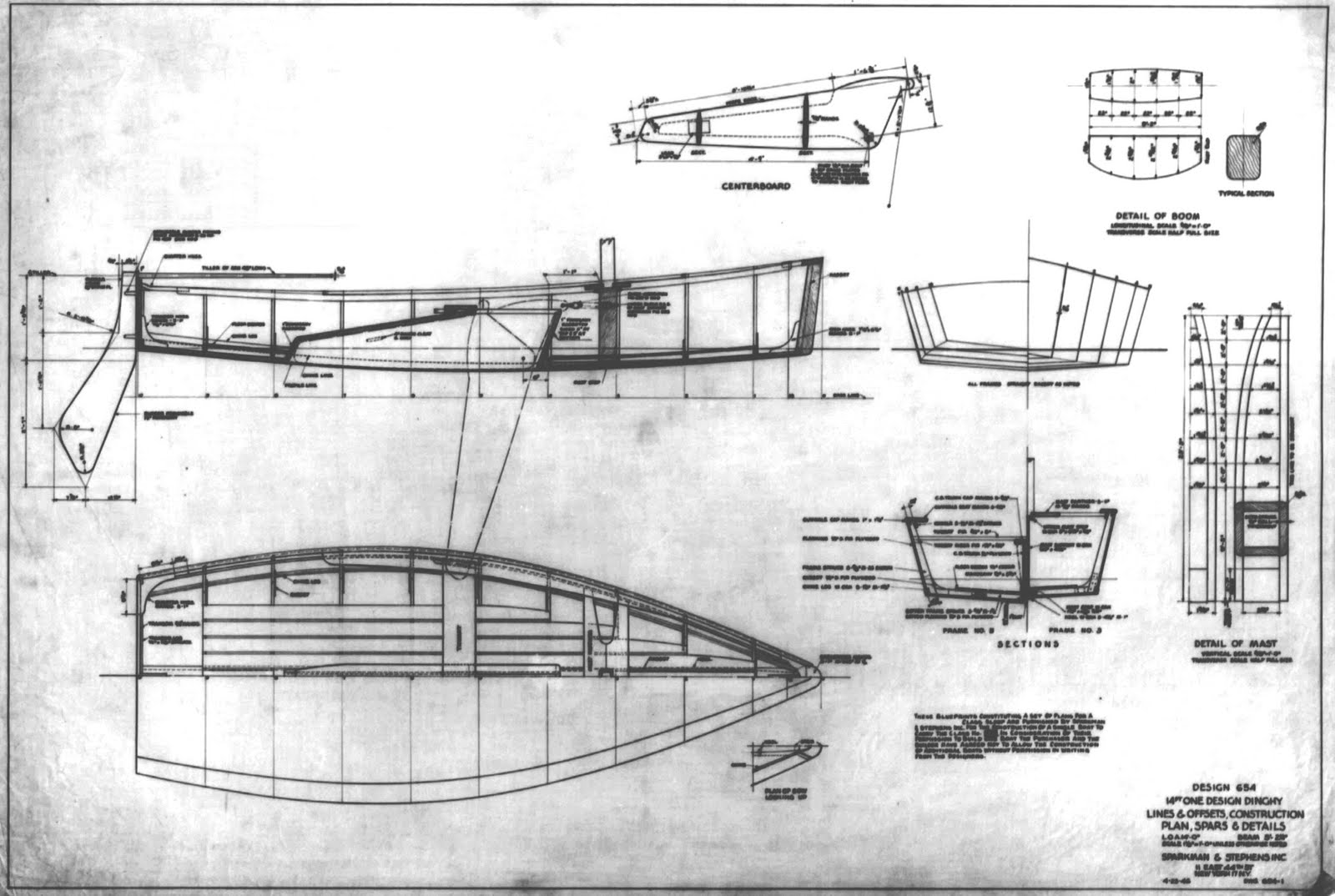 Sparkman &amp; Stephens: Design 654 - 14' Sailing Dinghy