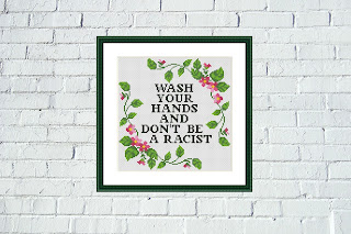 Wash your hands funny cross stitch - Tango Stitch