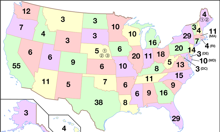 US Electoral College Map