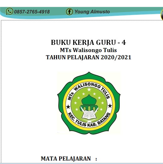 Download Contoh Buku Kerja Guru 1-4 Tahun 2020/2021 | BAHASA INGGRIS