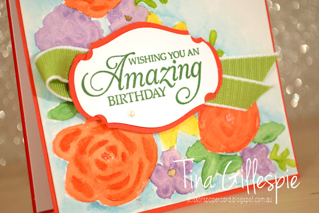 scissorspapercard, Stampin' Up!, Art With Heart, Colour Creations, Humming Along, Springtime Impressions Thinlits, Embossing Mats, Die Embossed Watercolouring, Story Label Punch