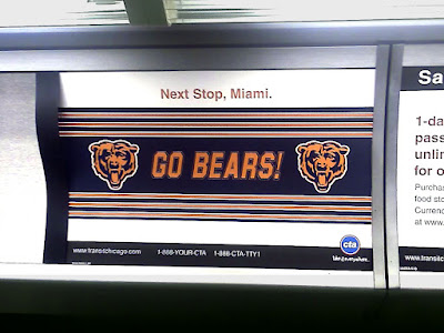 'Go Bears' ad on CTA bus