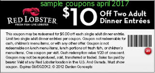 Red Lobster coupons for april 2017