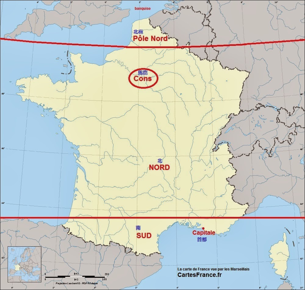 Douce France マルセイユ住民から見たフランスの地図