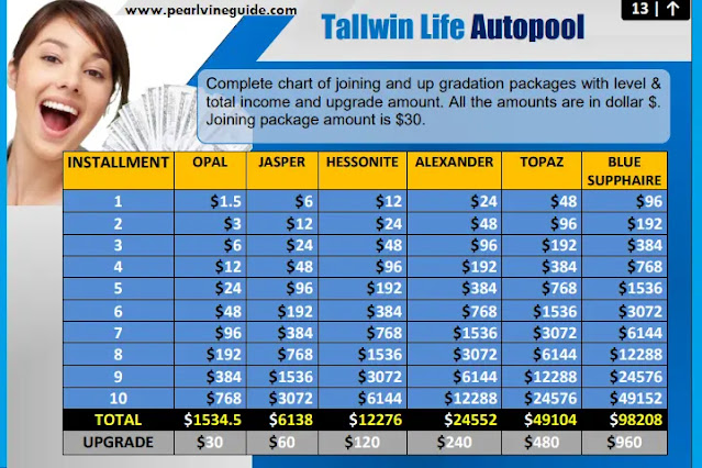 tallwin life auto pool plan income rank level