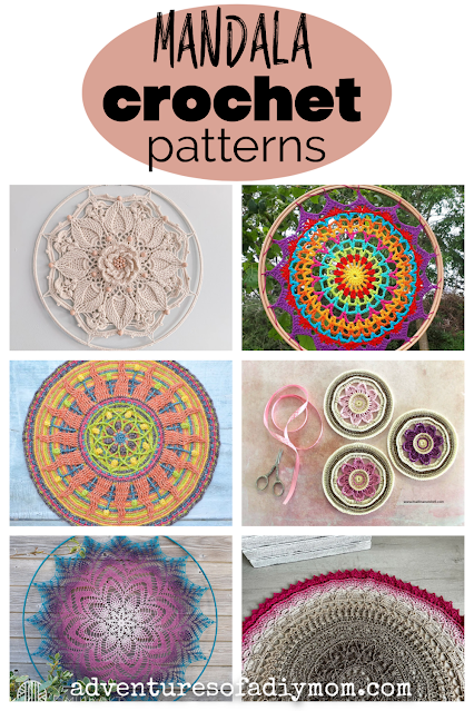 collage of crochet mandala patterns