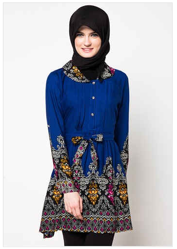 Trend Model Baju  Batik  Muslim Atasan  Wanita 2021