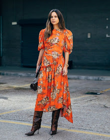 How to Wear a Bold Floral Print Dress for Fall — Street Style Inspiration