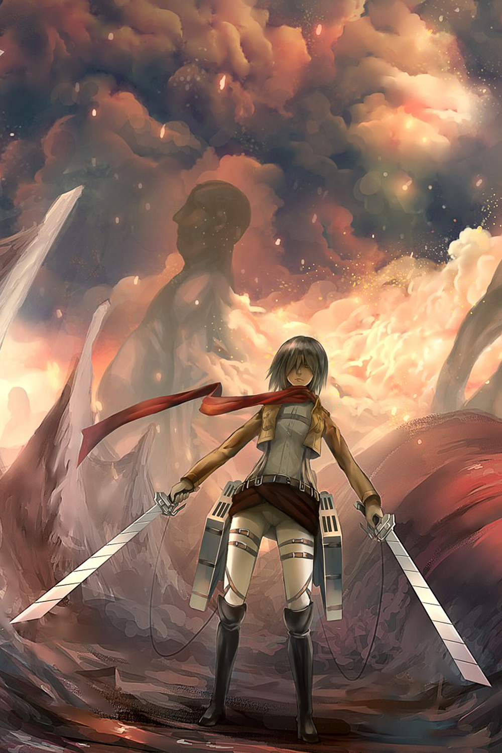 Mikasa Ackerman - Attack on Titan - Shingeki no Kyojin | Mobile Wallpaper (1000x1500)