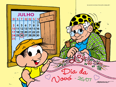 turma da monica: calendários de julho de 2011