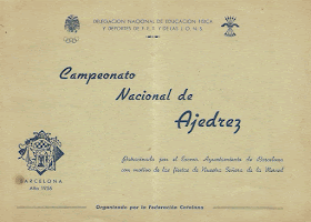 Portada del folleto del XXI Campeonato de España de Ajedrez 1956