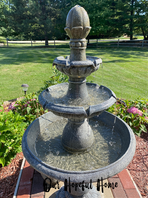 garden fountain running water