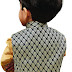 VASTRAMAY Beige Cotton Silk Blend Boys Nehru Modi Jacket