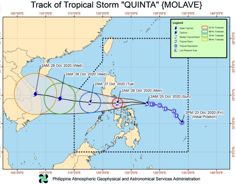 'Bagyong Quinta' PAGASA weather update October 25, 2020