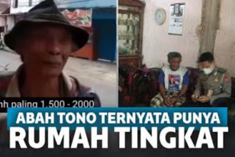 Ngakunya Cuma Kantongi Rp2.000 per Hari, Ternyata Abah Tono Punya Rumah Tingkat dan Motor!