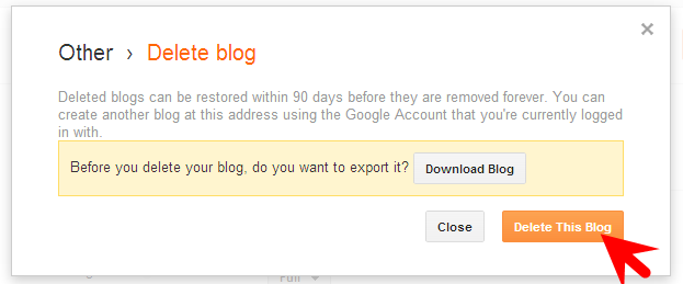 delete blogger blogs