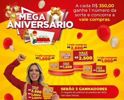 Promoção de Aniversário Center Mega 2022