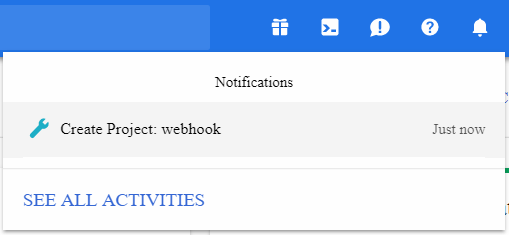 Cloud Console notifications drop-down