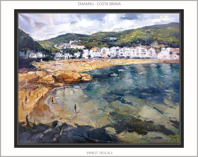 COSTA BRAVA-PINTURA-TAMARIU-PAISATGES-CATALUNYA-PLAYA-PAISAJES-MARINA-PALAFRUGELL-GIRONA-PLATJA-QUADRES-ARTISTA-PINTOR-ERNEST DESCALS