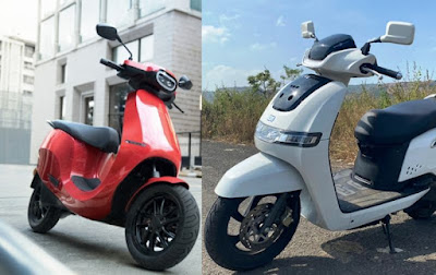 tvs iqube vs ola electric s1 pro scooter comparison 2022