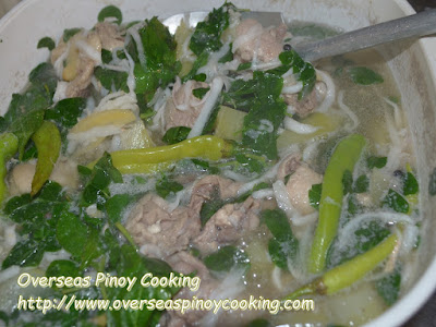 Tinolang Manok sa Buko - Cooking Procedure