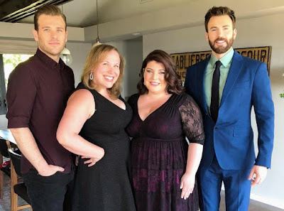 Chris Evans with his siblings