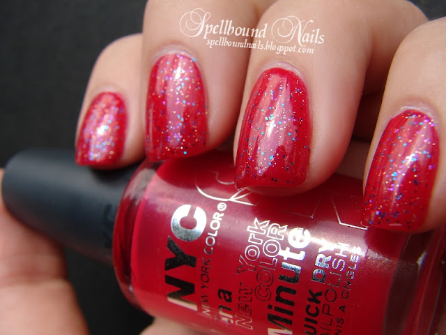 nails nail art nailart nail polish A Week of Glitter New York Color Spellbound red