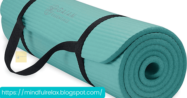 Gaiam Essentials Thick Yoga Mat Fitness & Exercise Mat with Easy-Cinch Yoga Mat Carrier Strap