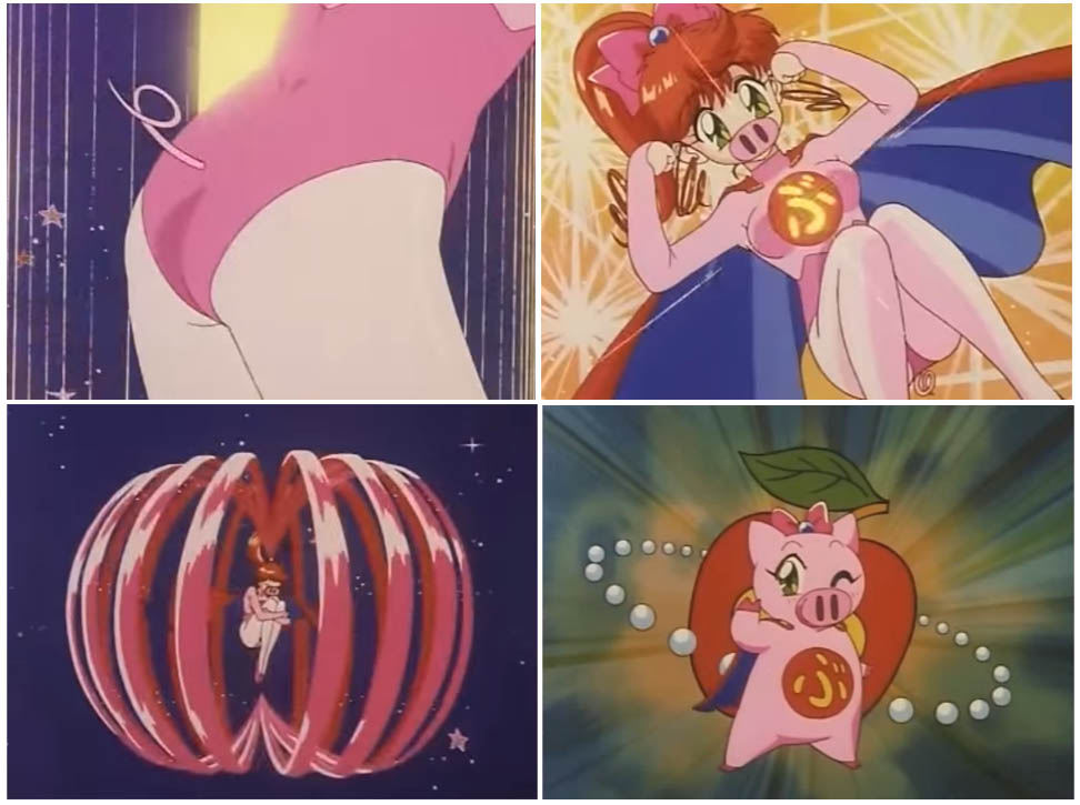 Super Boink Tonde Burin Magical Girl Transformation into a super Pig Japanese anime Magical Girl Parody 90s