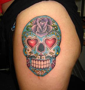 day of the dead skull tattooday of the dead skull tattoo