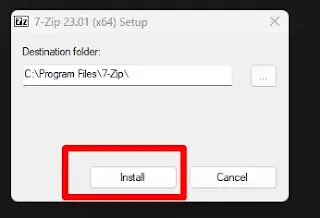 Install 7zip Pada Windows