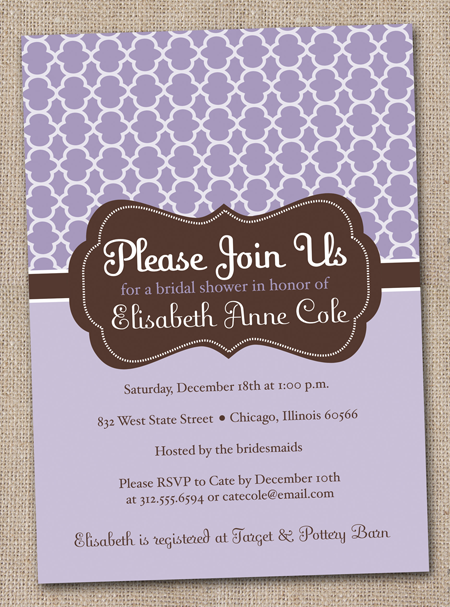 Printable bridal shower invites are finally back up on my website