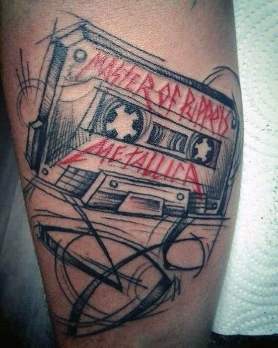 Tatuajes de cassettes de los 80 y 90