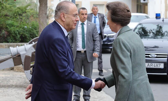 Princess Anne met President Nicos Anastasiades at the Presidential Palace in Nicosia